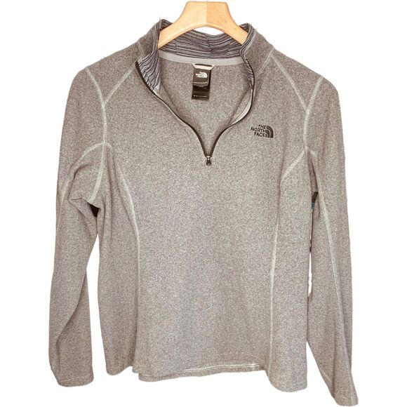 The North Face | Gray & Black 1/4 Zip Fleece Pullover Sweatshirt Size L | EUC - Picture 3 of 12